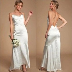 NWT Elliatt x Revolve Aisle Satin Maxi Dress in White